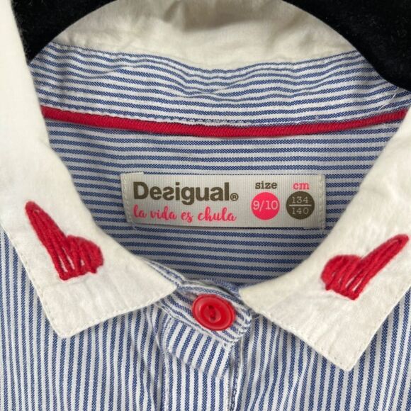Desigual Girls Long Sleeve Dress Size 9/10 artsy preppy stripes - Picture 14 of 14